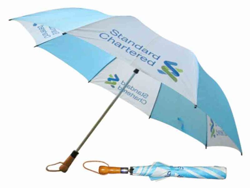 Dù cầm tay gấp 2 cán gỗ