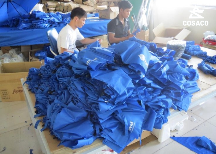 Quy trình sản xuất ô dù cầm tay tại xưởng