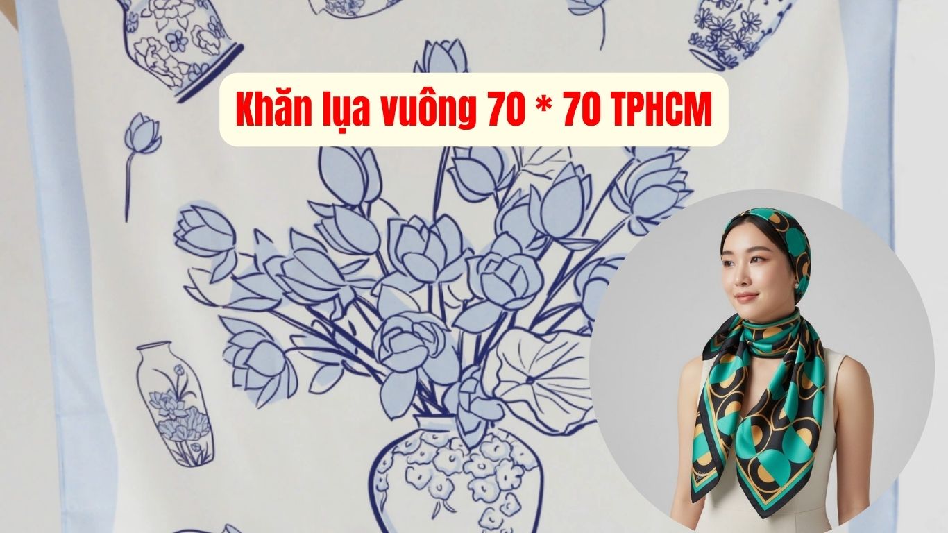 khăn lụa vuông 70 * 70 TPHCM