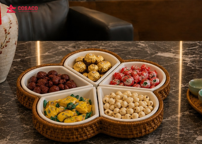 Lưu ý khi đặt bộ khay mứt quà tặng tết