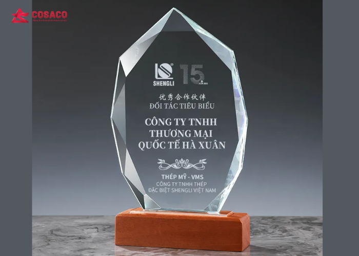 Kỷ niệm chương pha lê hình kim cương