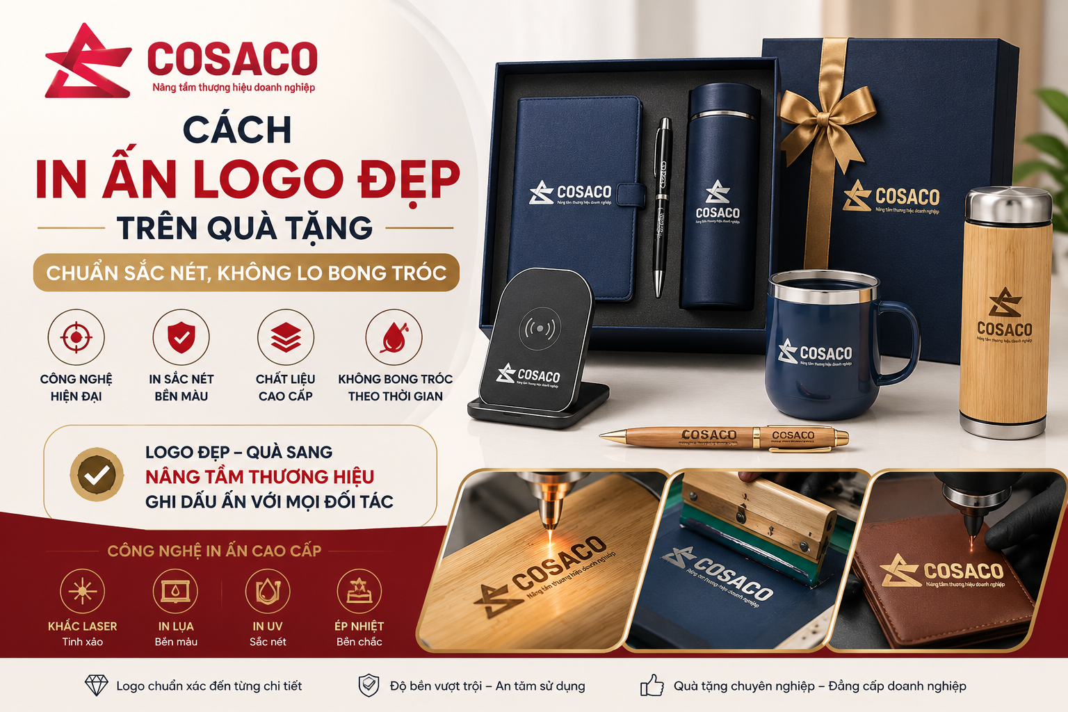 Cách in ấn logo đẹp trên quà tặng