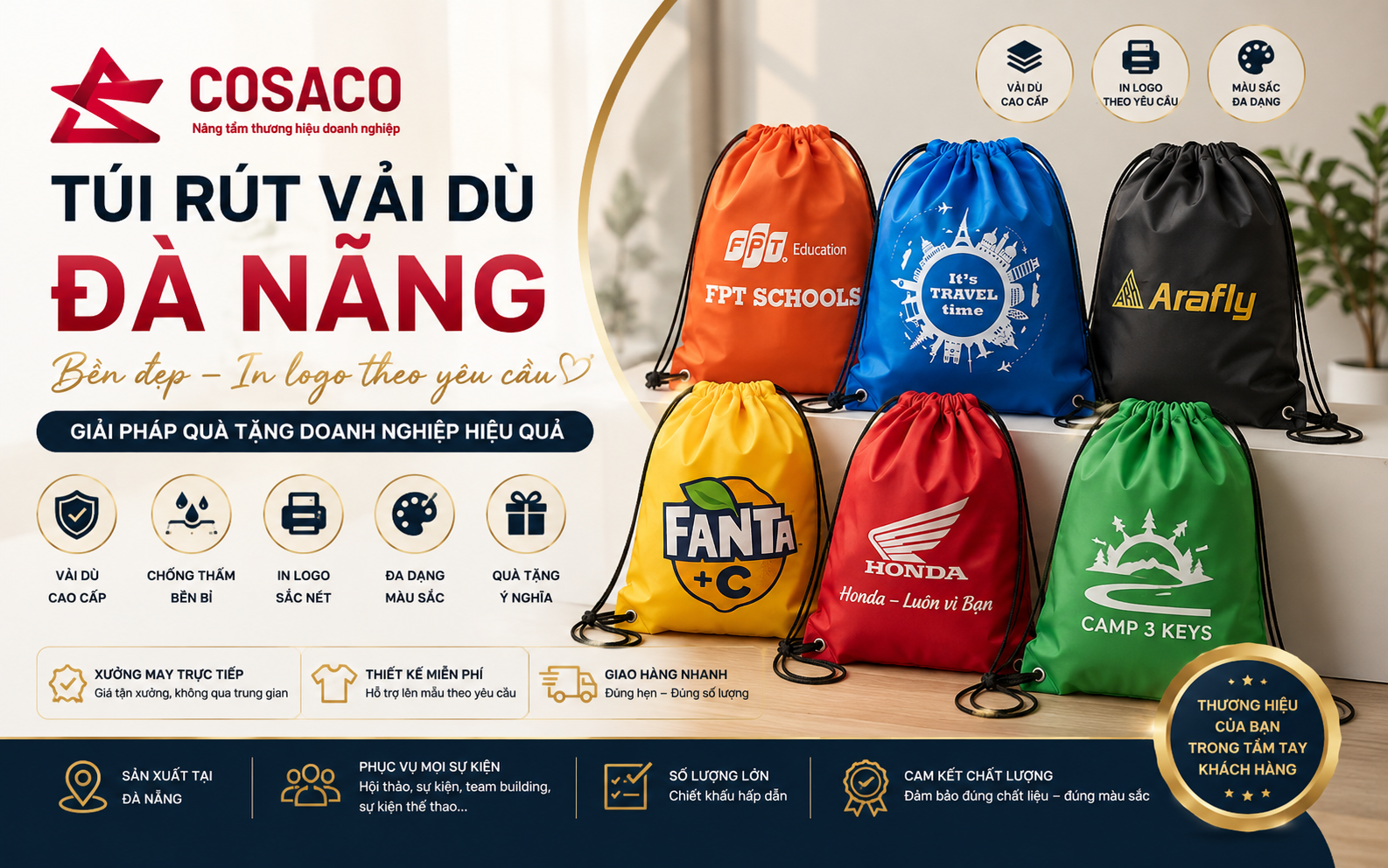 túi rút vải dù Đà Nẵng