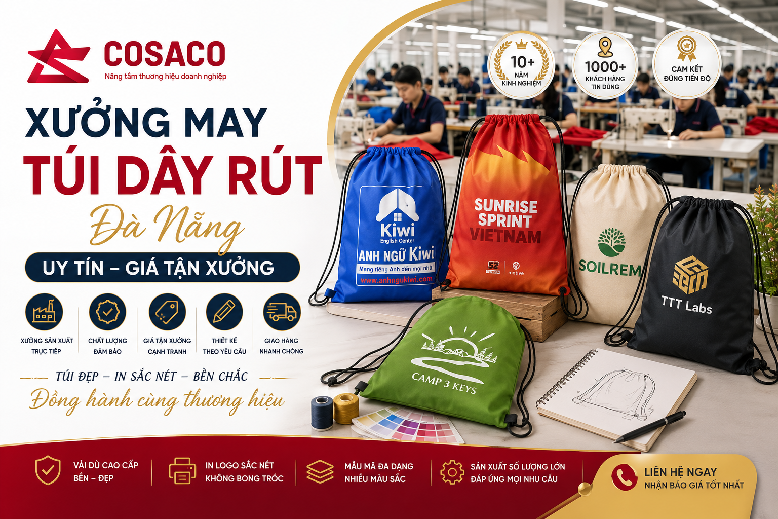 Xưởng may túi dây rút Đà Nẵng