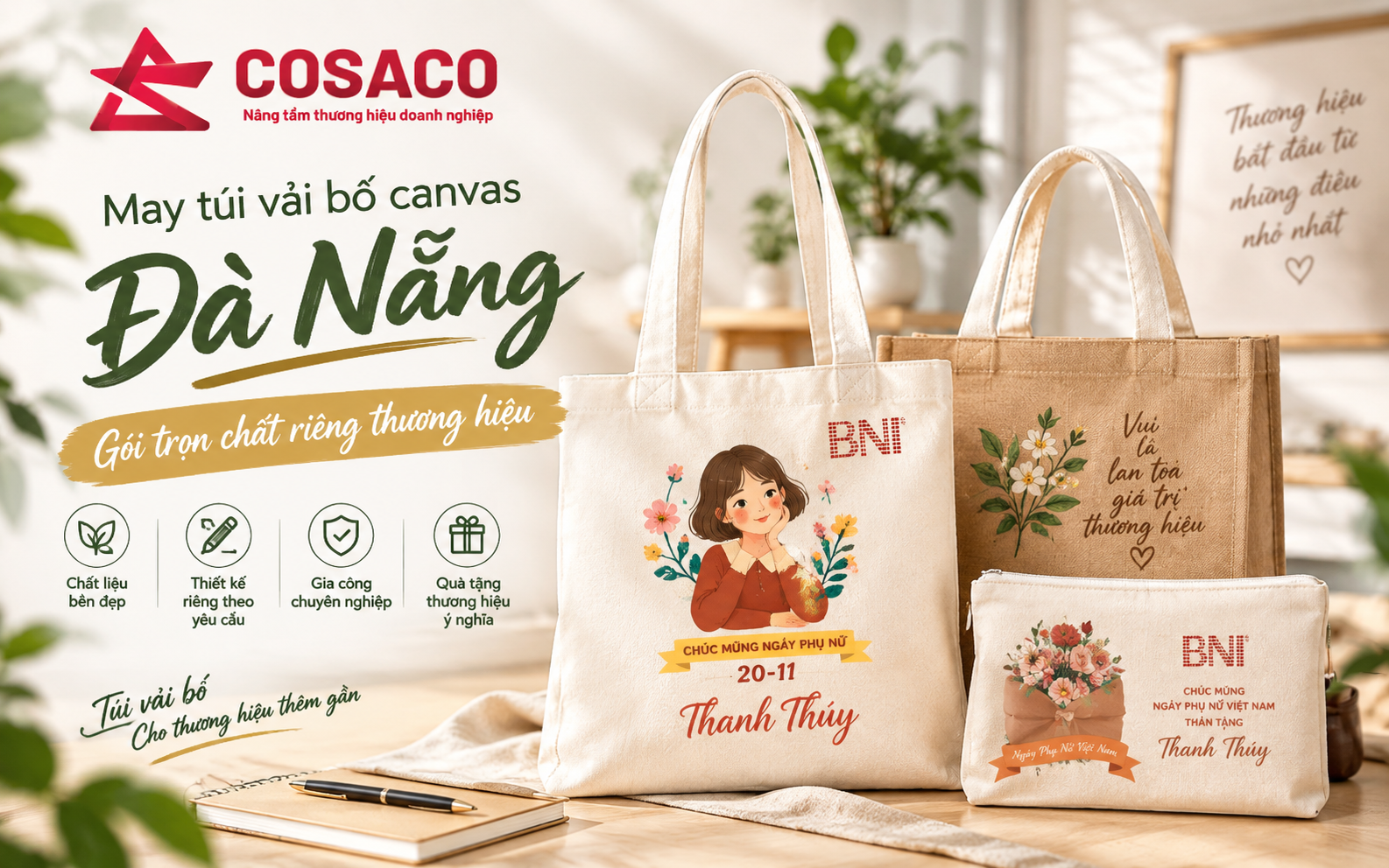 may túi vải bố canvas Đà Nẵng