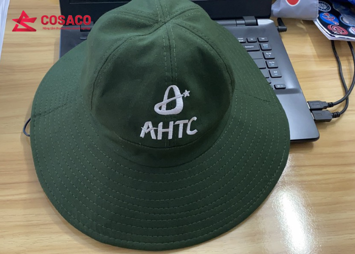 Nón tai bèo vành rộng thêu logo