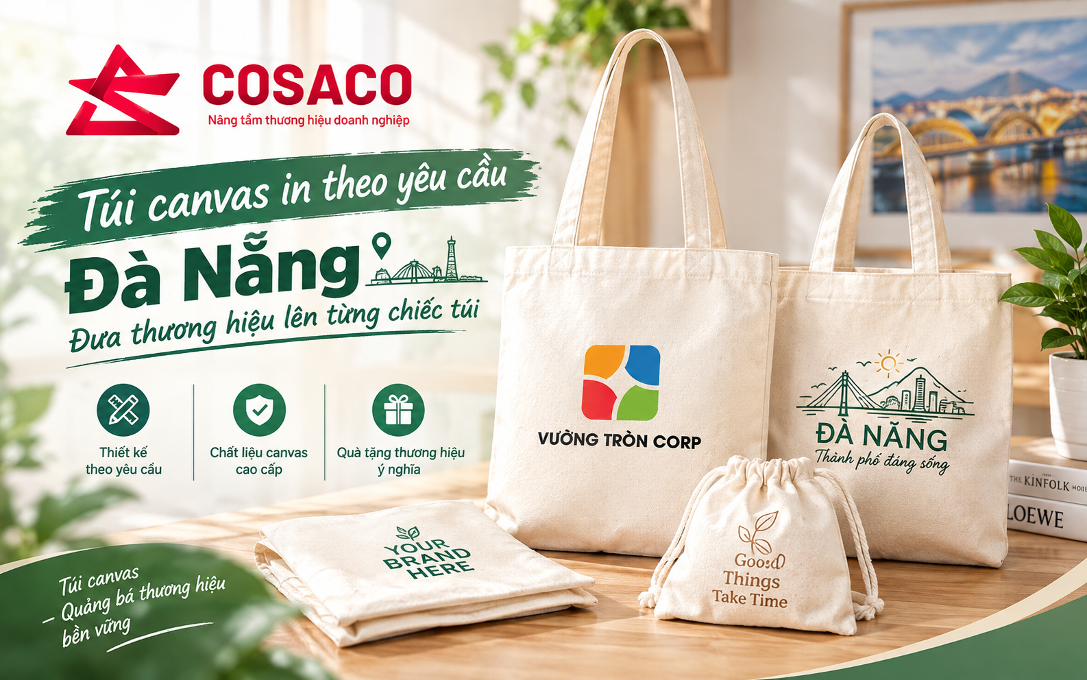 túi canvas in theo yêu cầu Đà Nẵng